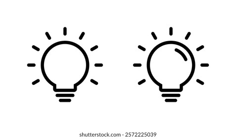 Light bulb outline icon in trendy style. Electric lamp, idea sign symbol