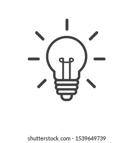 Light bulb outline icon, vector image.