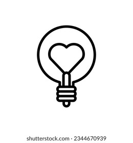 Ilustración vectorial del icono de contorno de la bombilla de luz