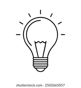 Light bulb outline icon vector modern design isolated on white background