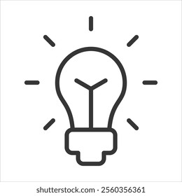 Light Bulb Outline Icon Vector Illustration