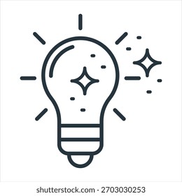Light Bulb Outline Icon Vector Illustration