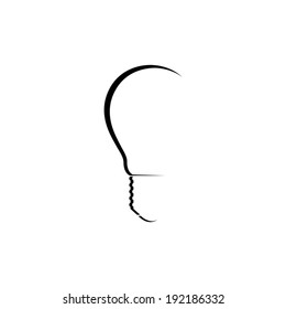 Light bulb outline on white background - Vector