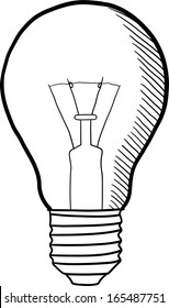 Light Bulb Outline Sketch Stock Vector (Royalty Free) 165487751 ...