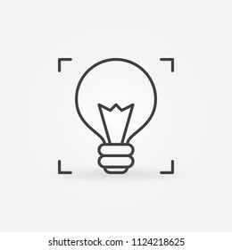 Light Bulb outline vector icon. Idea and Startup linear sign or design element