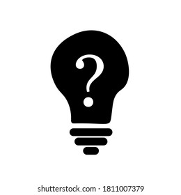 Light bulb outline vector icon. Idea concept. Creativity element. Brain imagination. Electric power. Help and query sign. Flat simple line design illustration.