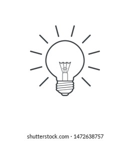 Light bulb outline. Vector illustration isolated on white background