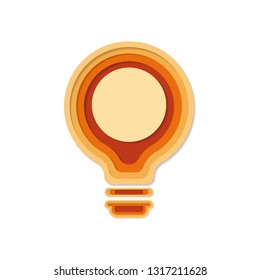  light bulb paper cut icon background. Vector illustration.