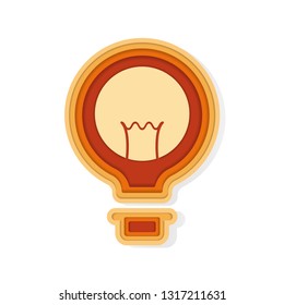  light bulb paper cut icon background. Vector illustration.