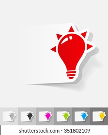 light bulb paper sticker with shadow. Vector illustration