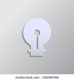 light, bulb paper style, icon- Paper style vector icon.