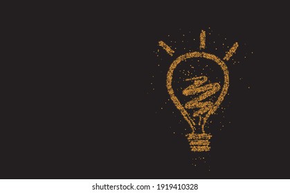 Light Bulb, Particle Vector illustration. 