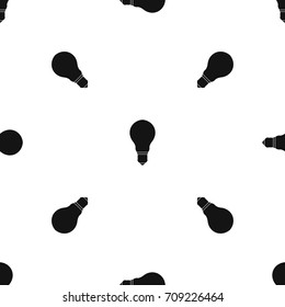 Light bulb pattern repeat seamless in black color for any design. Vector geometric illustration