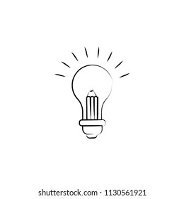 light bulb and pencil icon. Element of idea icon for mobile concept and web apps. Sketch style light bulb and pencil icon can be used for web and mobile. Premium icon on white background