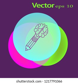Light bulb and pencil icon with Ideas. Concept ideas for business. Vector illustration.