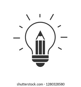 Light bulb with pencil inside