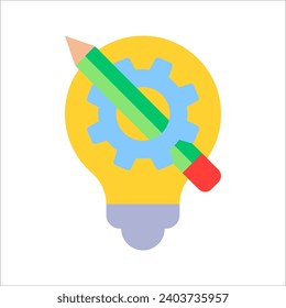 Light bulb and pencil logo template. Creative idea vector design. Smart writer logotype, vector illustration on white background