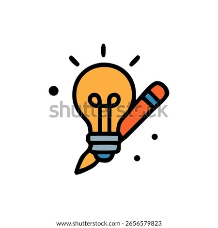A light bulb with a pencil, representing creative ideas and design concepts. The image is colorful and illustrative.