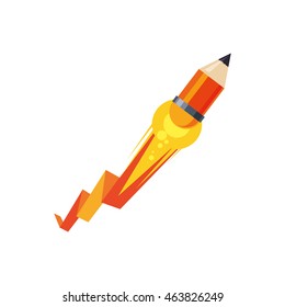 light bulb pencil rocket start up innovation icon. Isolated and flat illustration. Vector graphic