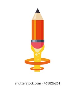 light bulb pencil rocket start up innovation icon. Isolated and flat illustration. Vector graphic