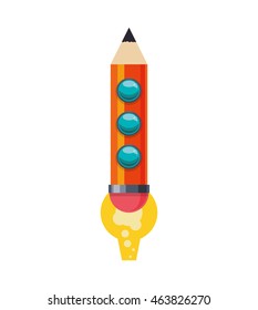 light bulb pencil rocket start up innovation icon. Isolated and flat illustration. Vector graphic