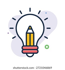 Bombilla con lápiz que simboliza la creatividad y el espíritu empresarial.