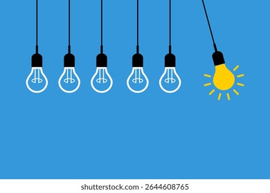 light bulb pendulum, new idea chain reaction concept, perpetual motion illustration, transfer soft hard skill from leader to team
