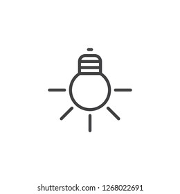 Light bulb photo camera settings outline icon. linear style sign for mobile concept and web design. Lamp simple line vector icon. Symbol, logo illustration. Pixel perfect vector graphics