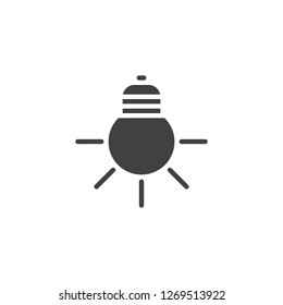 Light bulb photo camera settings vector icon. filled flat sign for mobile concept and web design. Lamp simple solid icon. Symbol, logo illustration. Pixel perfect vector graphics