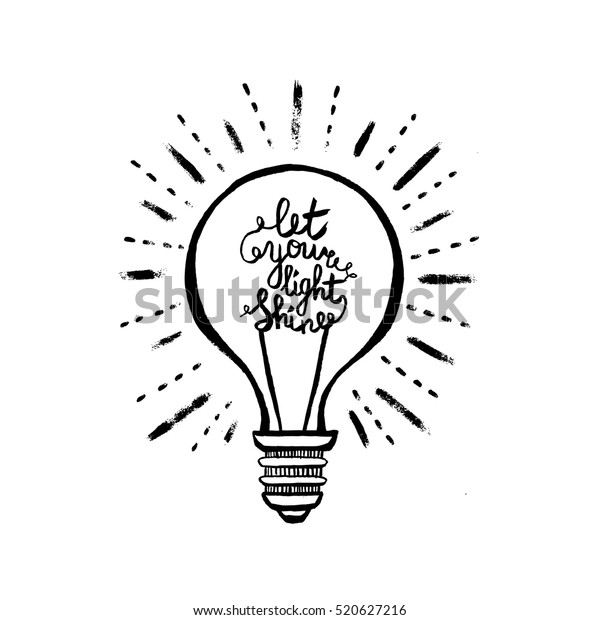 Light Bulb Phrase Let Your Light Stock Vector (Royalty Free) 520627216 ...