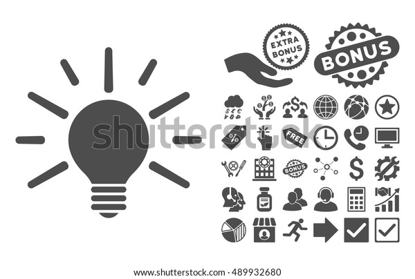 Light Bulb Pictograph Bonus Elements Vector Stock Vector Royalty