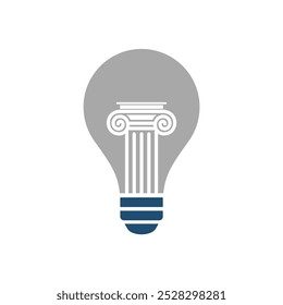 Glühbirne Säule Rechtsanwalt Vektor Illustration Logo Vorlage Illustration Design