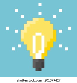 Light Bulb Pixel Concept.