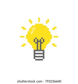 Light Bulb Pixel Icon 