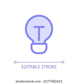 Light bulb pixel perfect glassmorphism ui icon. Incandescent lamp. Color filled line element with transparency. Vector pictogram in glass morphism style. Editable stroke. Arial font used