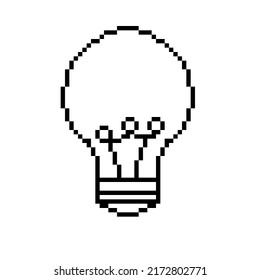 Light bulb. Pixeled icon logo lamp. Vector. Idea , thinking, concept. Copy space for text.