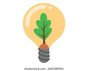 Light Bulb with Plant Background