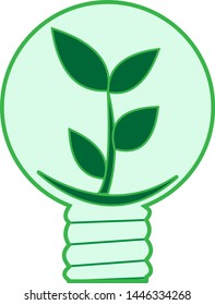 Light bulb with plant inside