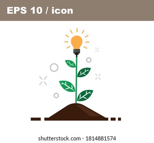 light bulb plant leaf plant icon logo vector. Logo green energy. Eco logo
