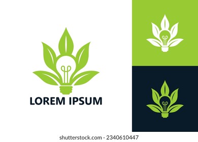 Light bulb plant logo template design vector