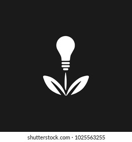 Light bulb plant vector illustration. Growth of idea concept. Alternative energy concept icon  