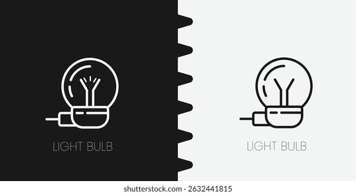 Light Bulb with Plug Icon Vector Simple Outline Illustration of Connected Lamp Graphic