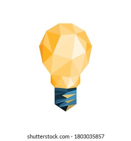 Light bulb polygon art image. vector illustration icon idea