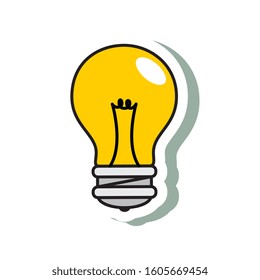 light bulb pop art style icon vector illustration design
