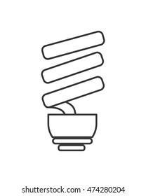 light bulb power energy electricity illumination  icon. Flat and isolated design. Vector illustration