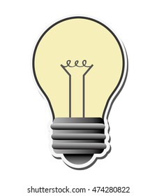 light bulb power energy electricity illumination  icon. Flat and isolated design. Vector illustration