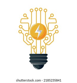 Icono de potencia de la bombilla de luz aislado
