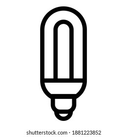 Light Bulb Power Saving Flat Icon Isolated On White Background