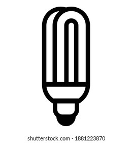 Light Bulb Power Saving Flat Icon Isolated On White Background