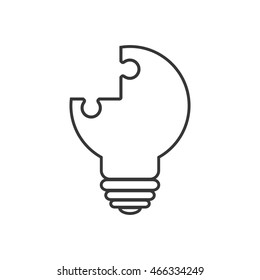 light bulb puzzle big idea creativity icon. Isolated and flat illustration. Vector graphic